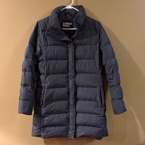Lands' End Women's Grey Puffer Coat